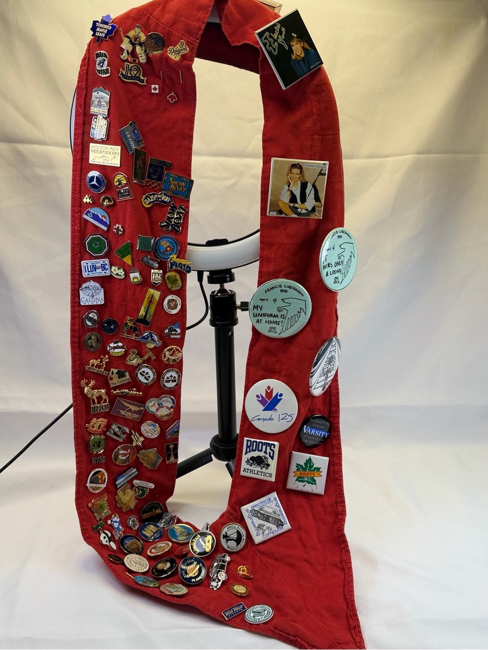 Huge Vintage Pin Lot 100+ Travel Canada Sports Souvenir Debbie Gibson Sash